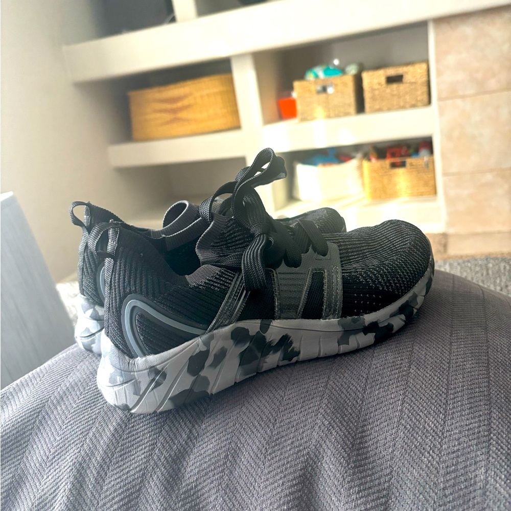Brand new sneakers, never worn size 2, black and grey